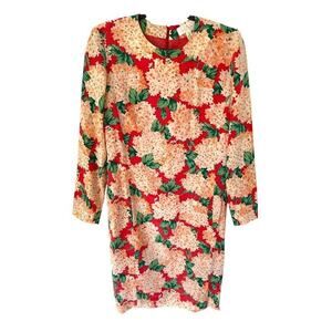 Modele Algo Floral Silk Dress Bloomcore Shift Switzerland 40 / Size 10 US Medium